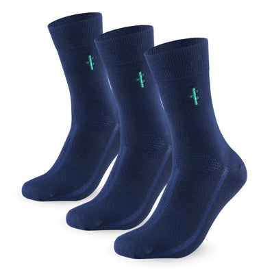 Bamboo Dress Socks, 3 pairs · Size 7-11 · Navy Blue
