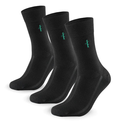 Bamboo Dress Socks, 3 pairs · Size 7-11 · Black
