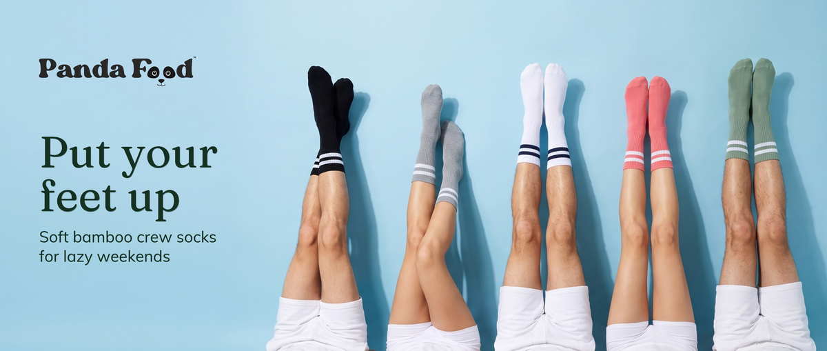 Put your feet up. Soft bamboo crew socks for lazy weekends.