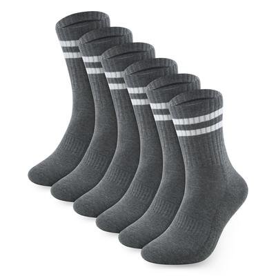 Bamboo Crew Socks, 3 pairs · Size 7-12 · Slate