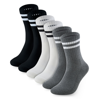 Bamboo Crew Socks, 3 pairs · Size 7-12 · Ivory/Slate/Charcoal