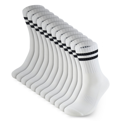 Bamboo Crew Socks, 6 pairs · Size 7-12 · Ivory