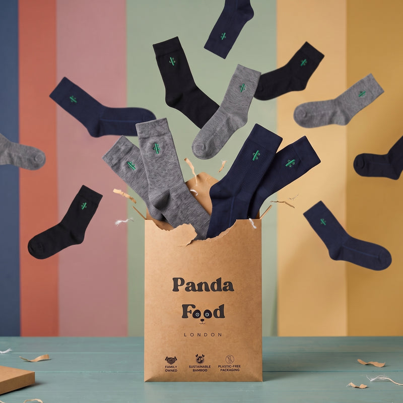 Bamboo dress socks in navy, charcoal and grey
