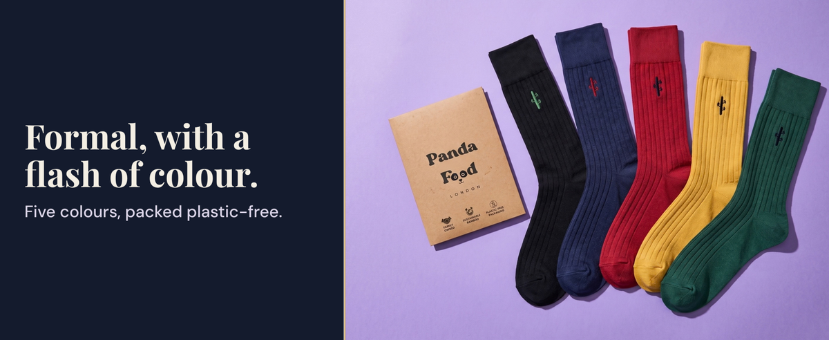 Formal, with a flash of colour. Five colours, packed plastic-free.