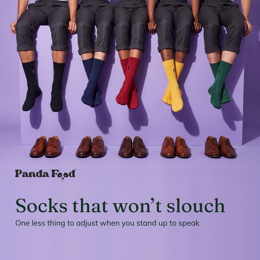 Socks that won't slouch. One less thing to adjust when you stand up to speak.