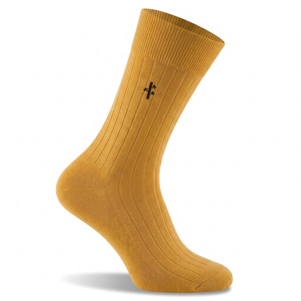 Bamboo Rayon Ribbed Dress Socks, Yellow