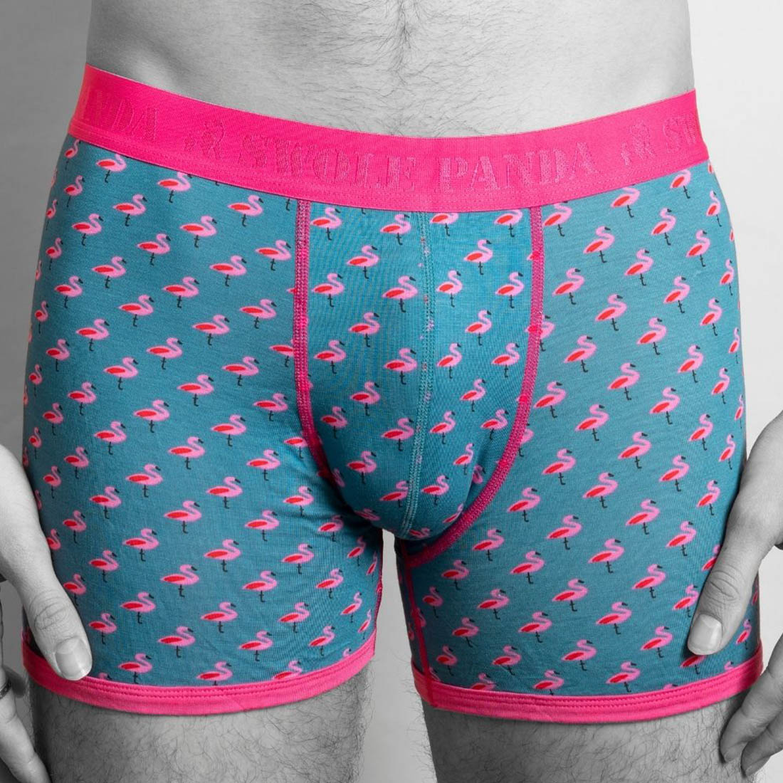 Bamboo Boxers - Flamingos Swole Panda