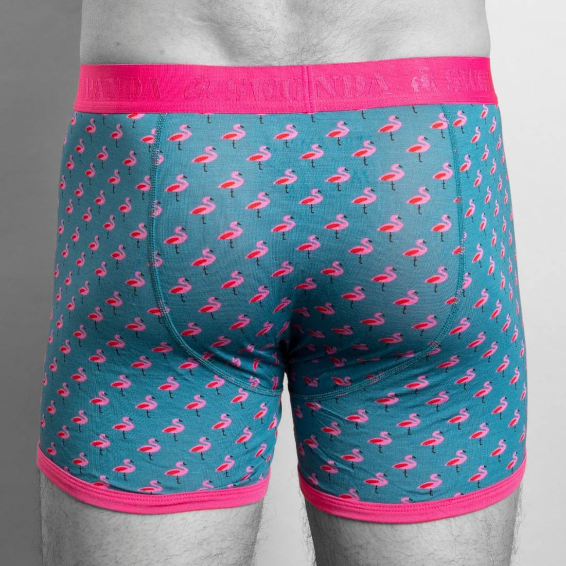 Bamboo Boxers - Flamingos Swole Panda