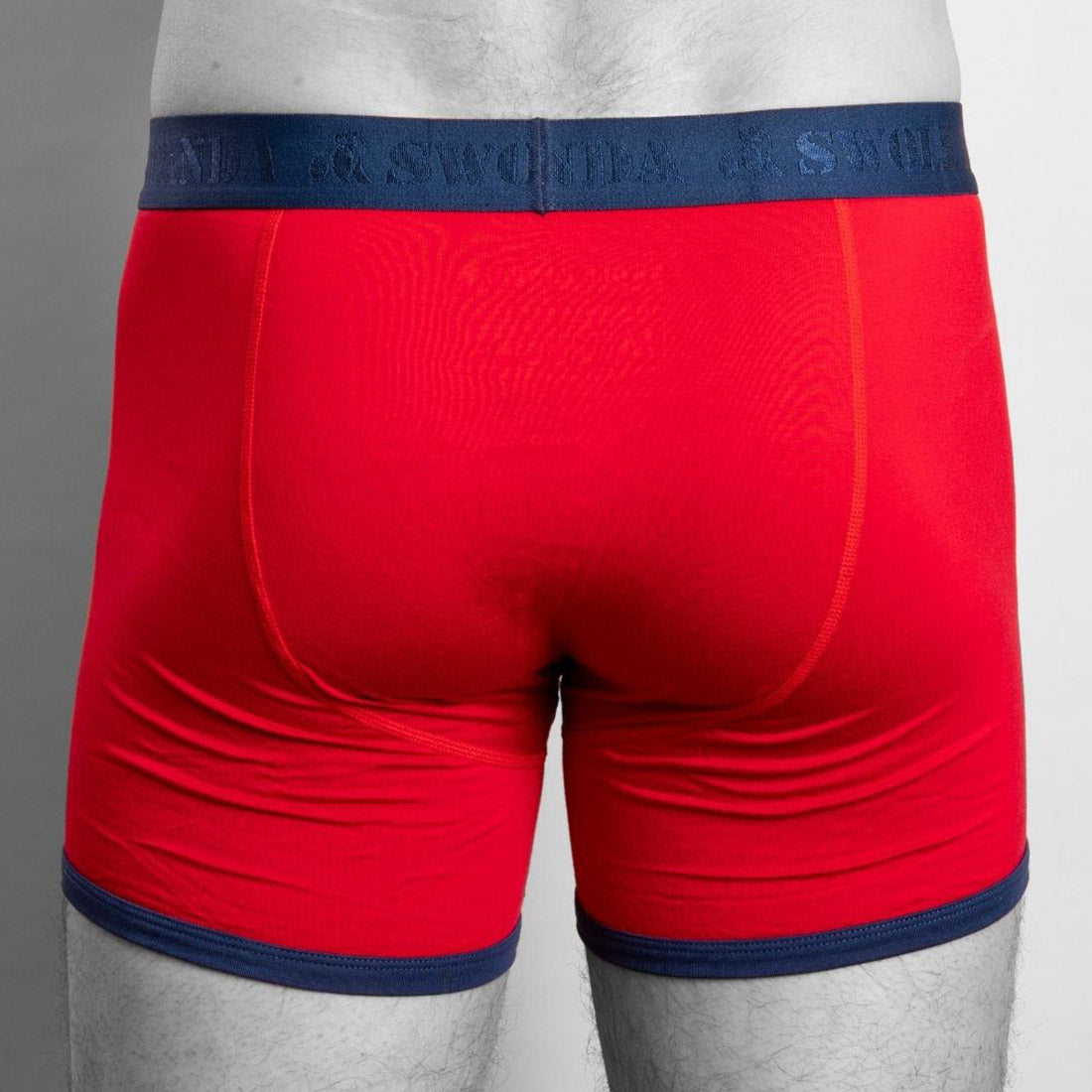 Bamboo Boxers - Red / Blue Band Swole Panda